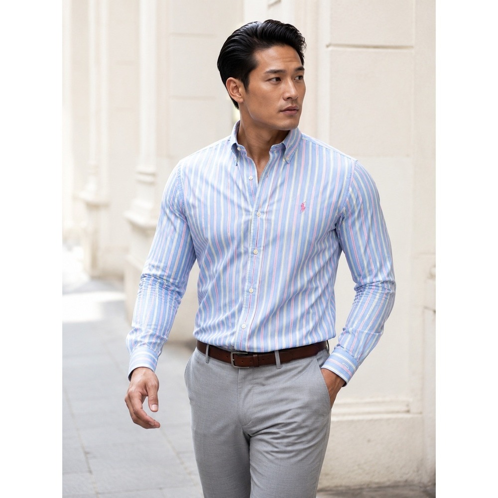 Ralph Lauren Mens‎ 16 34/35 Classic Fit Striped Button Down Shirt